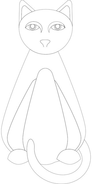 Gráfico, Contorno, Gato, Projeto