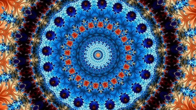 Free rose kaleidoscope art pattern illustration