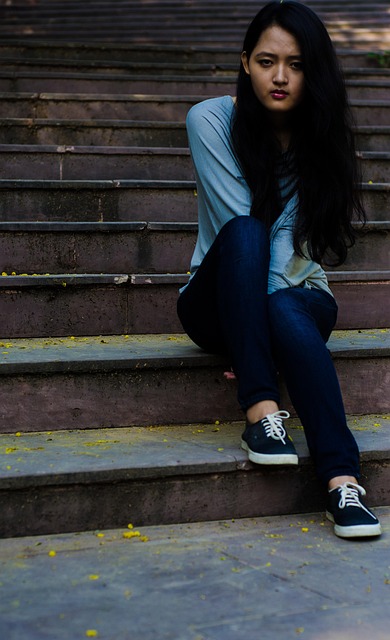 Free Girl Stairs photo and picture