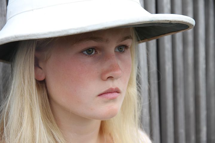 Maedchen Jung Blonde Doppelter