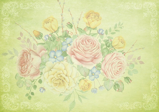 Free bunch of flowers background image roses illustration