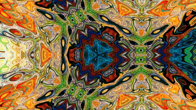 Free kaleidoscope art pattern ornament illustration
