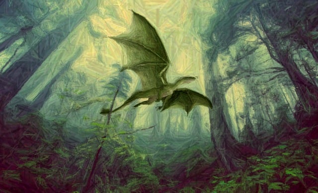 Free painting the framework dragon illustration