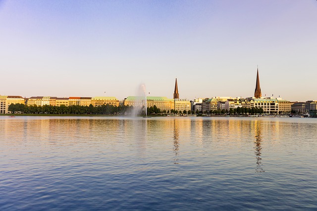 Hamburgo, Alster, Binnenalster, Reflexão