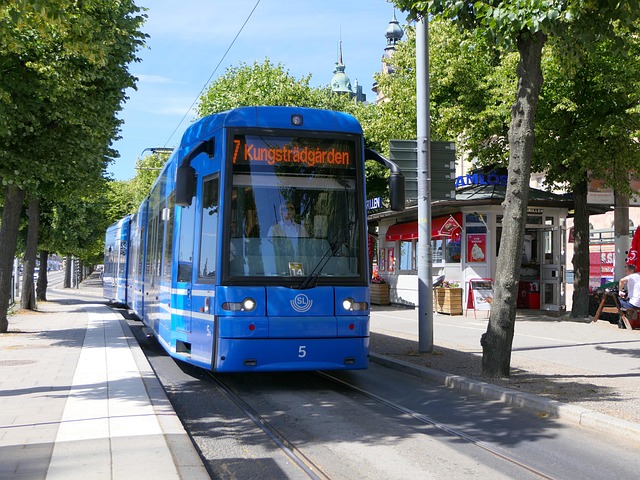 Free Tram Blue photo and picture