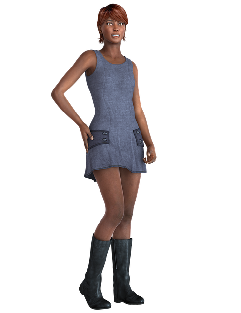 Free woman pose boots illustration