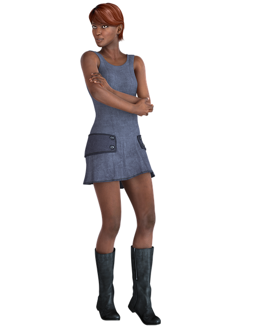 Free woman pose boots illustration