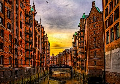 Free Hamburg Speicherstadt Warehouses illustration and picture