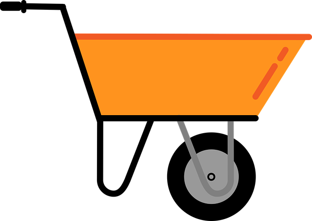 Free cement cart construction work vector