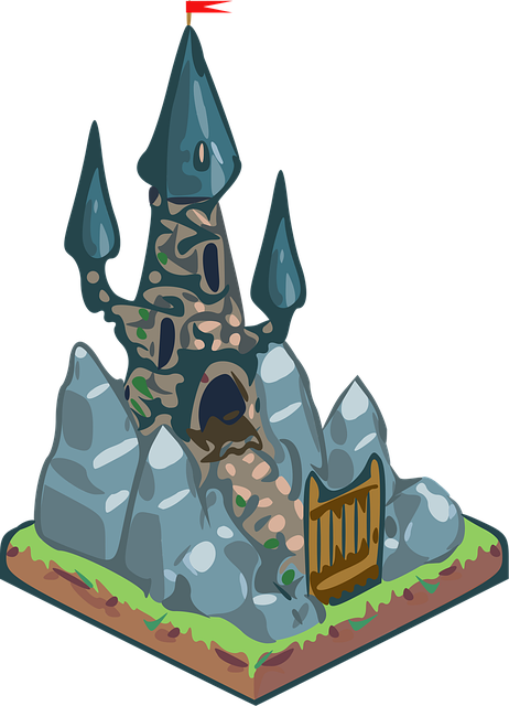 Free castle fantasy isometry vector