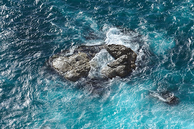 Rocha, Oceano, Mar, Azul, Gradiente