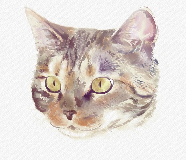 Free cat watercolor digital illustration