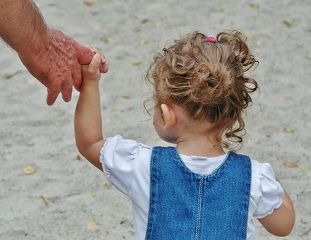 Famille, Luck, Main, Petit Enfant