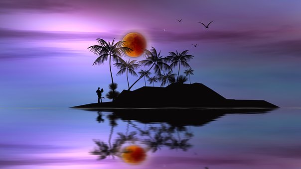 Free Blood Moon Island illustration and picture
