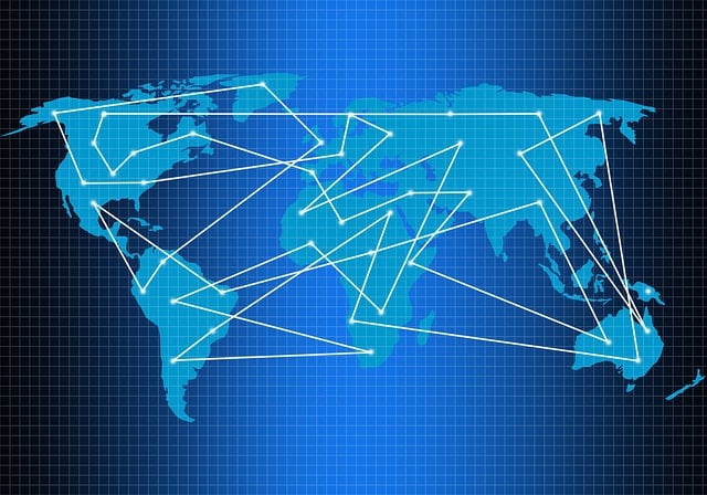 Free communication globalisation network illustration