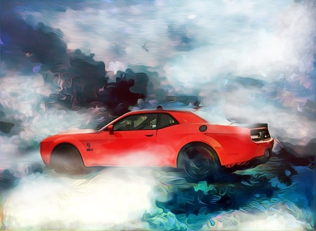 Free dodge challenger muscle illustration