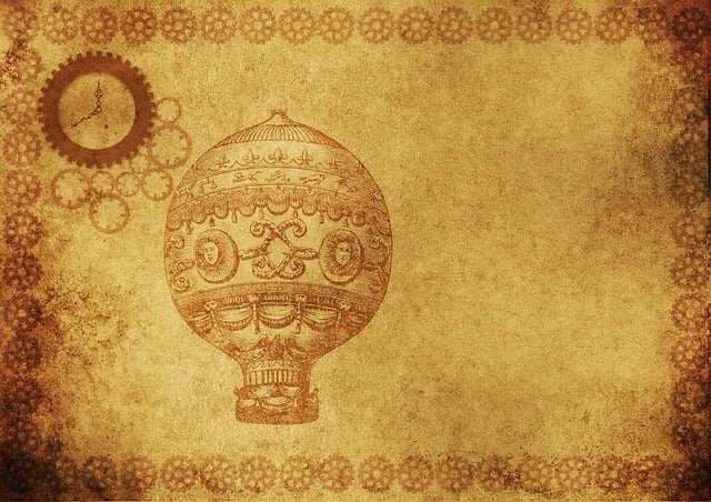 Vintage, Ballon, Steampunk, Gear