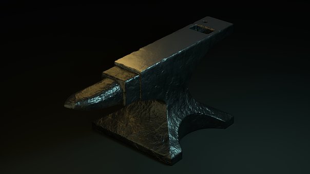 Ambolt, 3D, Metal, Smede, Tung, Grovsmed