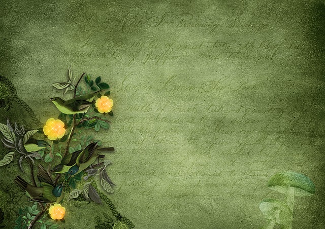 Free flower birds paper illustration