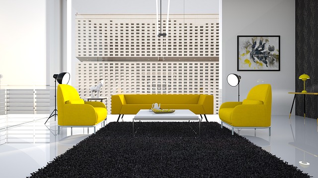 Free yellow black chair illustration