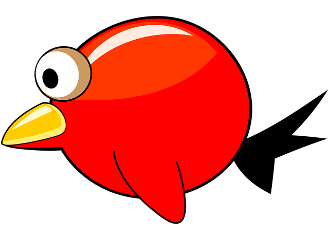 Dier, Vogel, Tekenfilm, Rood, Vliegend