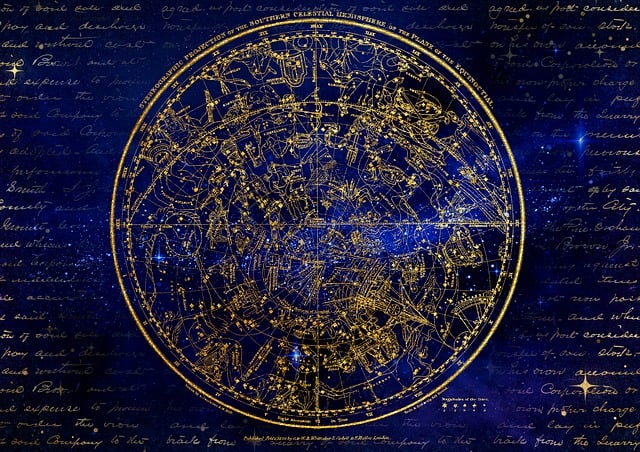 Free southern hemisphere constellations antique illustration