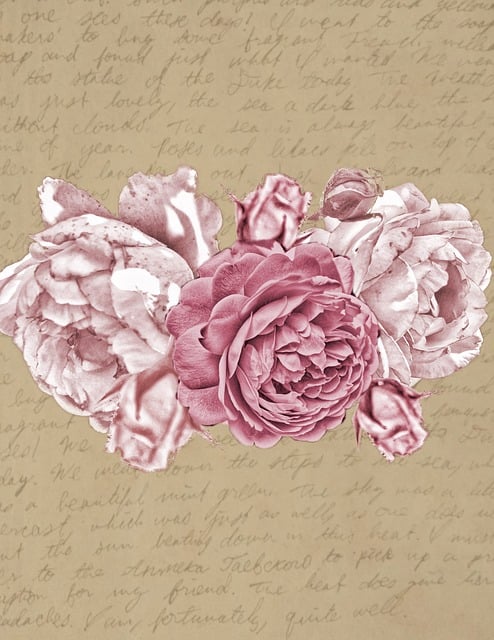 Papir, Årgang, Roser, Lyserød, Rose