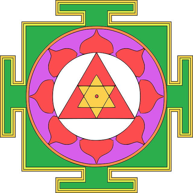 Free yantra mandala lotus vector