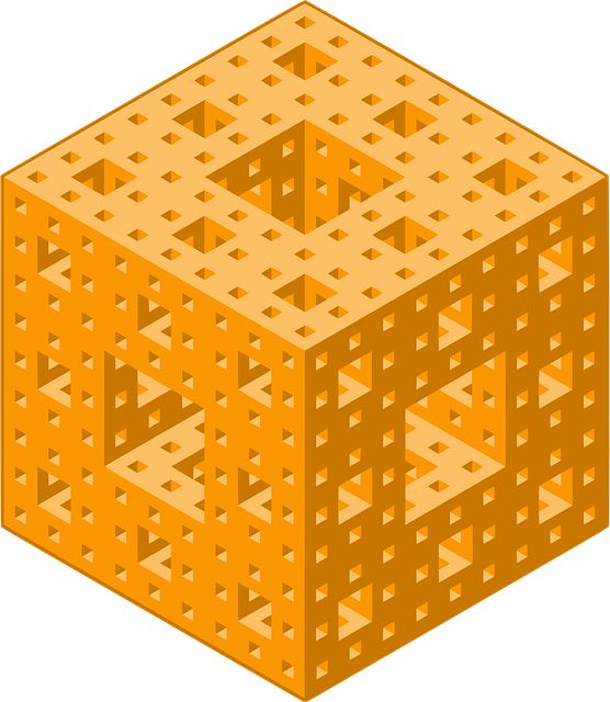 Free cube the menger sponge fractal vector