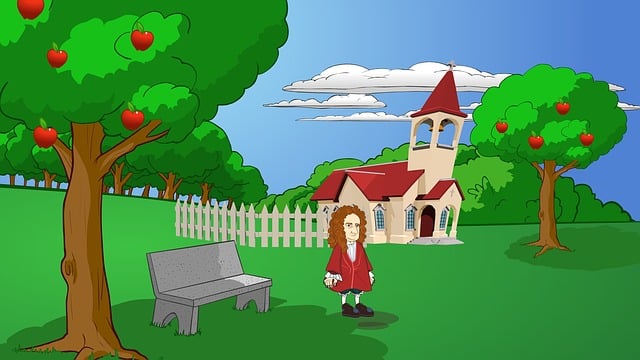 Free apple newton tree illustration