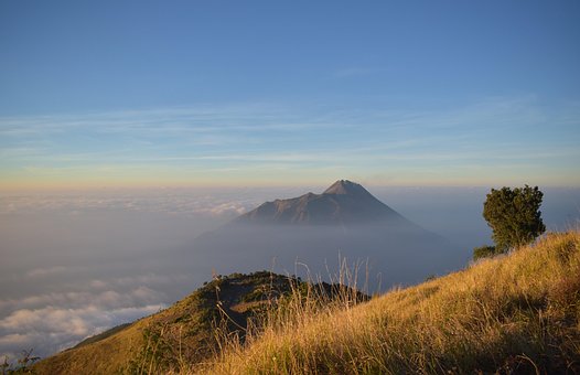 Merapi, Bjerg, Indonesien, Java, Natur