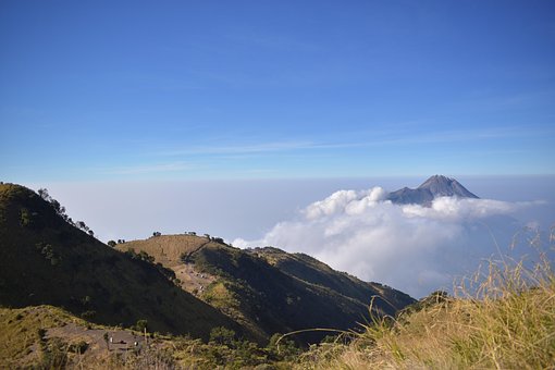 Bjerg, Merapi, Indonesien, Natur, Vulkan