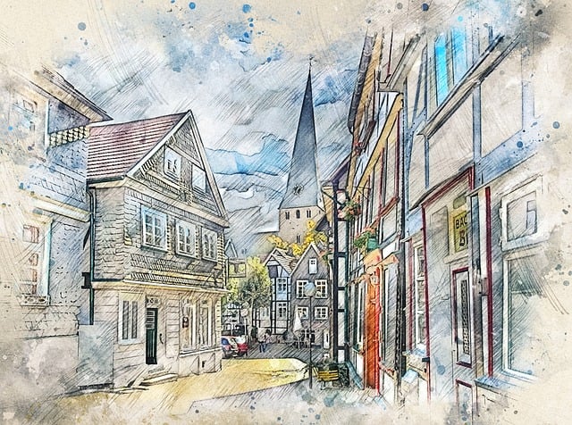 Free altstadt hattingen ruhr trail illustration