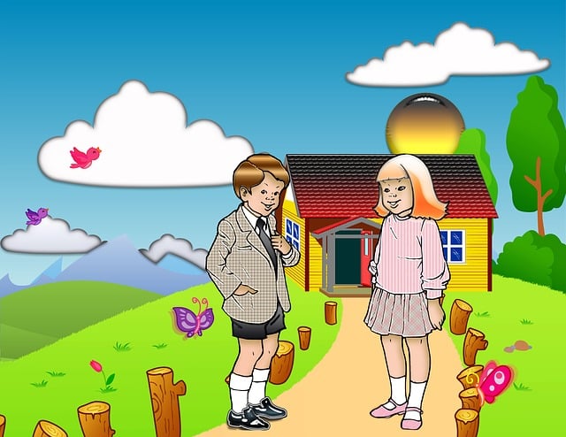 Free children boy girl illustration
