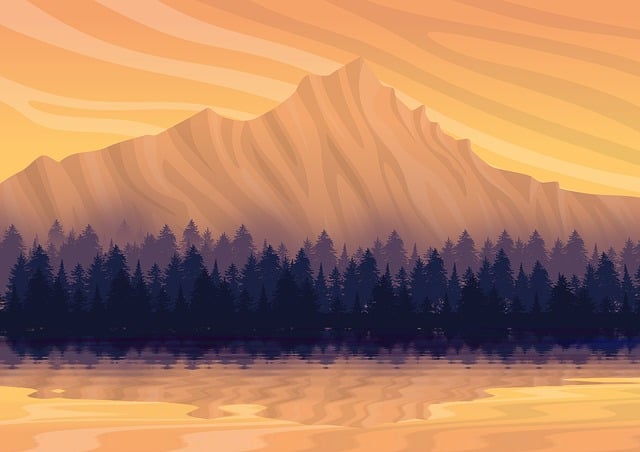 Free landscape nature mountains illustration