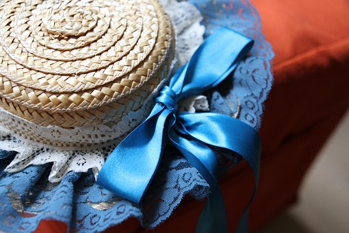 Hoed, Blauw, Vintage, Meisje, Natuur