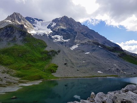 Gletscher, Berge, Lake, Wandern