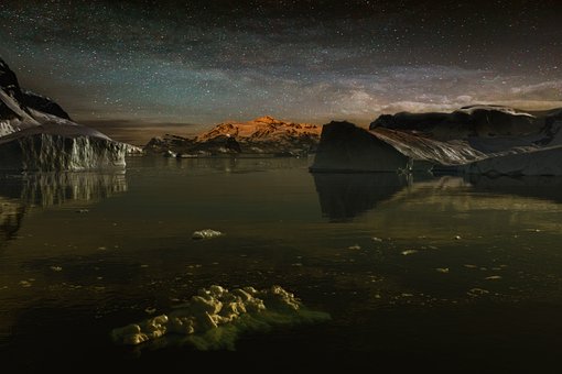 Free Starry Sky Icebergs photo and picture