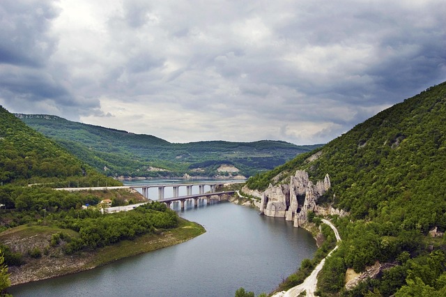Fluss, Felsen, Himmel, Landschaft, Natur