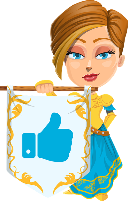 Free knight woman thumbs up vector