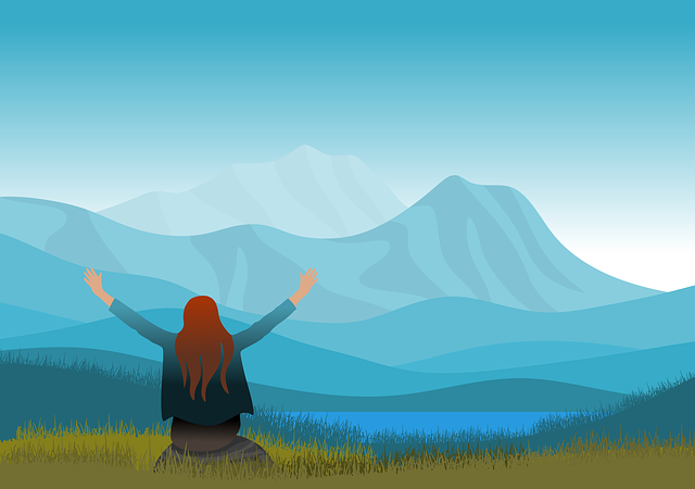 Free landscape mountains sky illustration