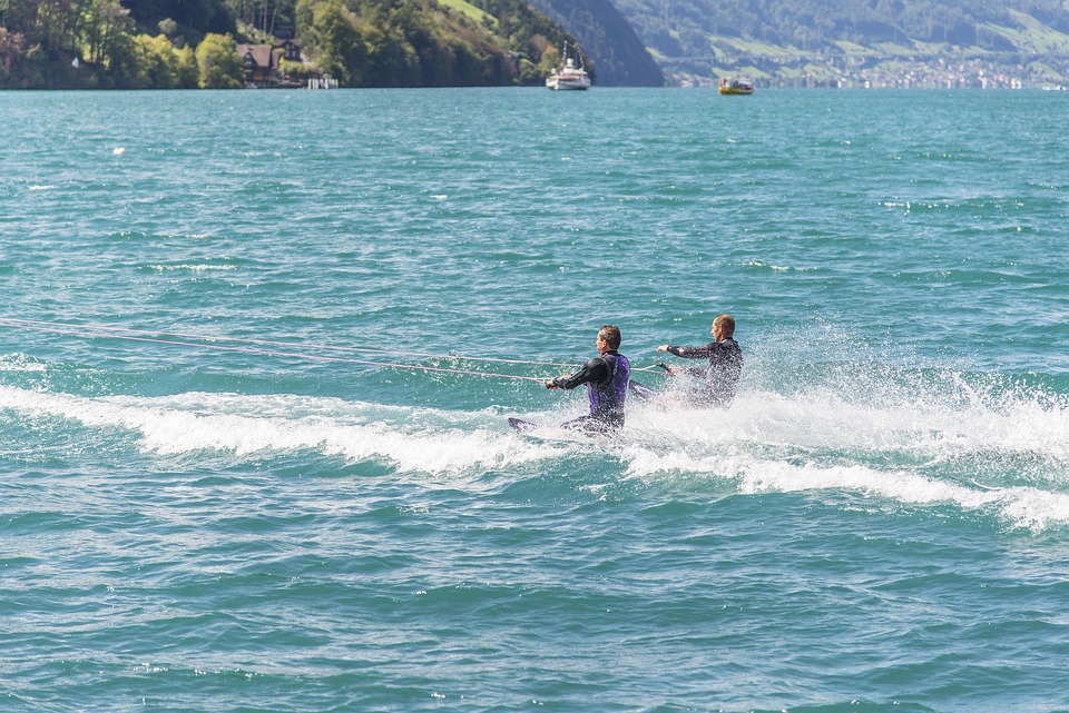 men wakeboarding