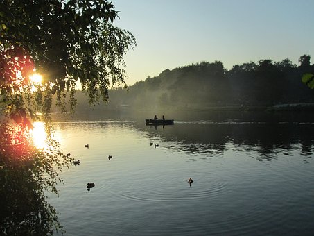 Люди, Лодка, Природа, Отдых, Летом