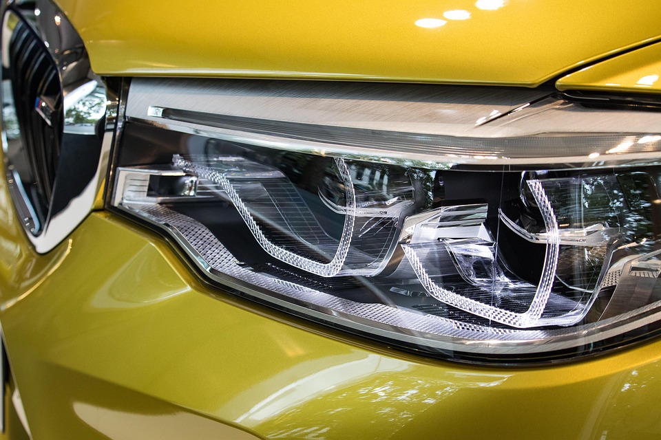 自動, スポットライト, 車両, 光沢のあります, クロム, 照明, 光, 技術, Led, 車のヘッドライト