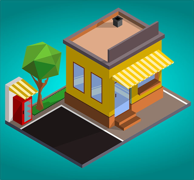 Bar, Isometrische, 3D, Winkel, Koffie