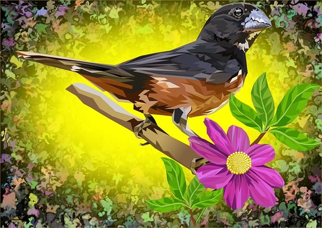 Download free HD stock image of Nature Bird Free nature bird flower wallpaper vector
