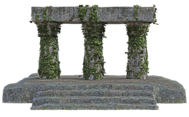 Free ruins stones ivy illustration