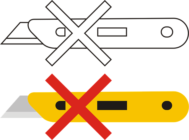 Free symbol knife blade vector