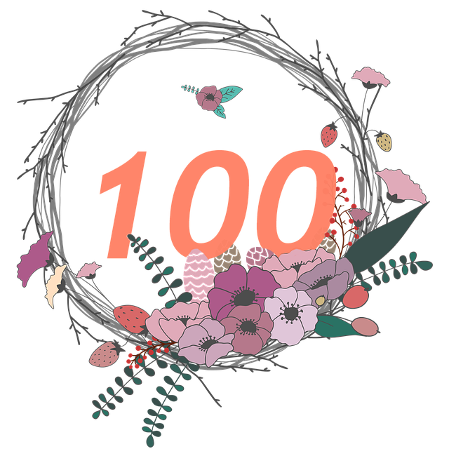 Free one hundred days congrats card illustration