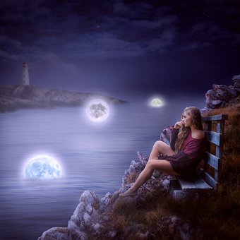 Free Moon Young Woman photo and picture